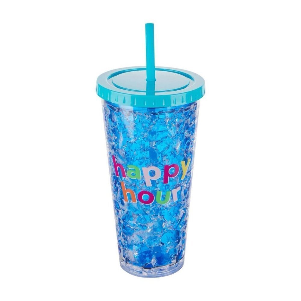 True Living 18oz Blue Freeze Tumbler Happy Hour